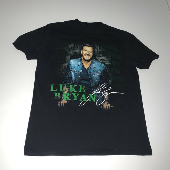 Luke Bryan 2015 Kick Up The Dust Concert Tour T-shirt Black Size M Double Sided - Picture 2 of 5